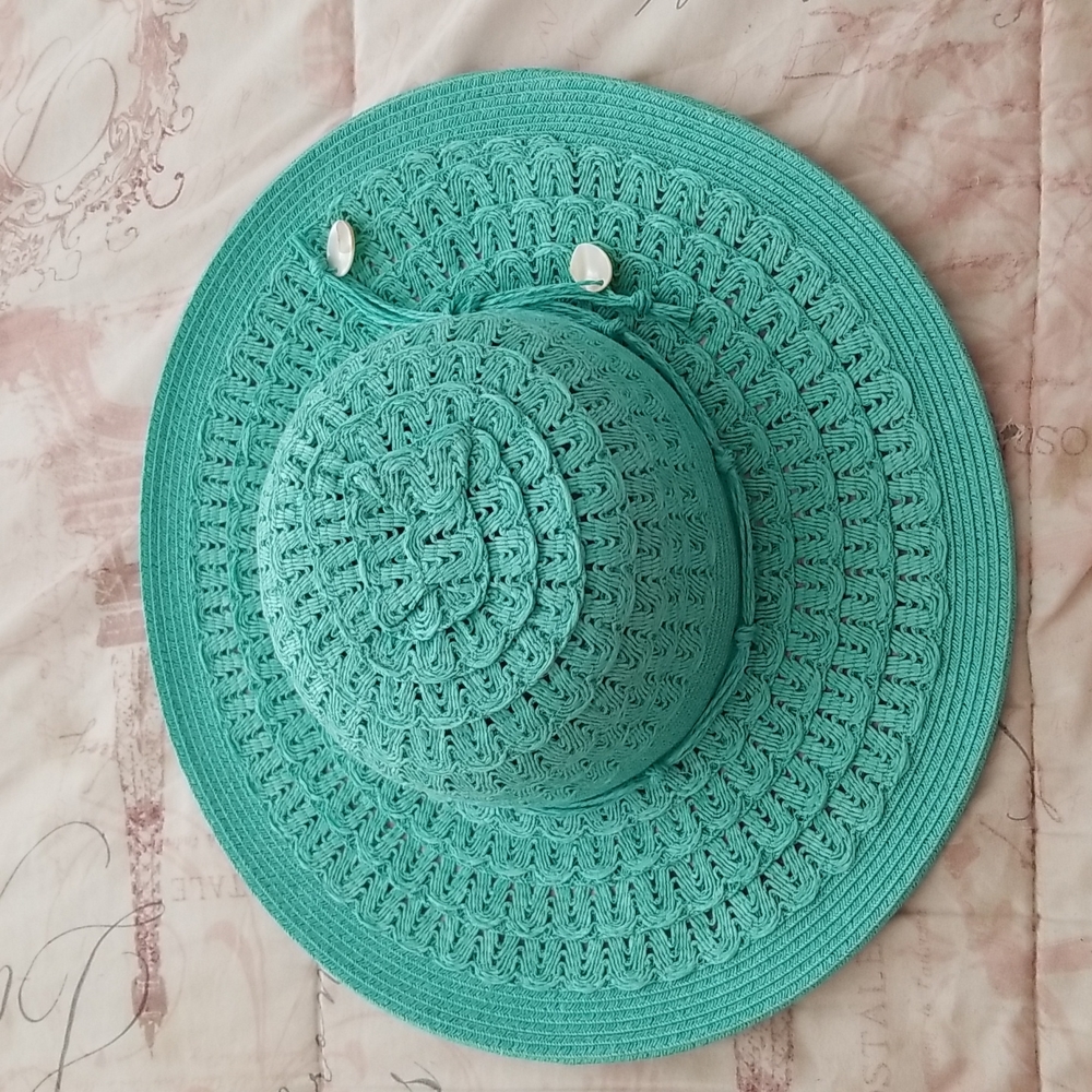 Ladies Aqua Sun Hat C.C Exclusive - Picture 12 of 12